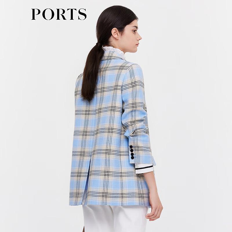 PORTS Women's Plaid Long-Sleeve Short Jacket