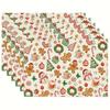 4/6pcs Set Winter Gingerbread Gift Christmas Tree Gift Box Star Pattern Christmas Placemat Seasonal Everyday Holiday Decoration for Home Kitchen