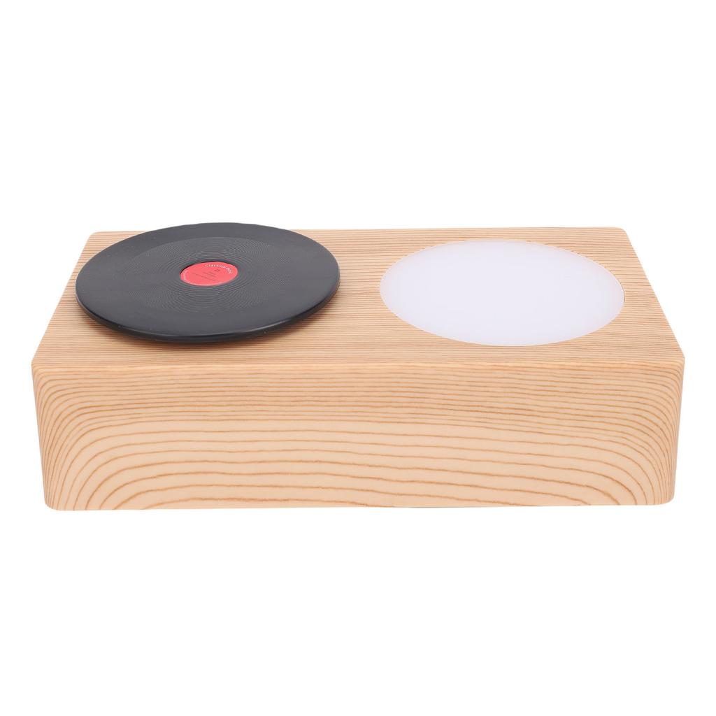 Record Player Bluetooth Speaker with Night Light Wooden Bluetooth 5.0 3 Modes Portable Wireless Turntable Speaker for