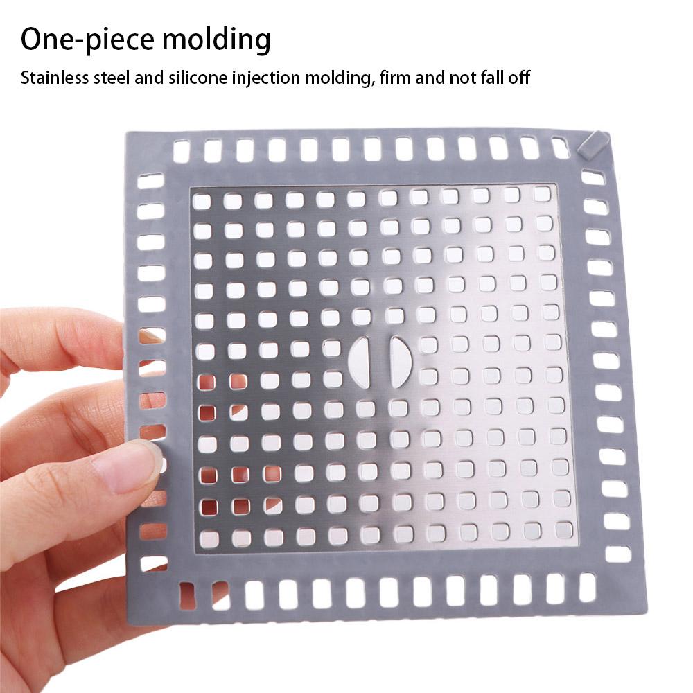 Stainless Steel Shower Drain Strainers Square Anti-blocking Strainer Bathtub Drain Cover  Kitchen