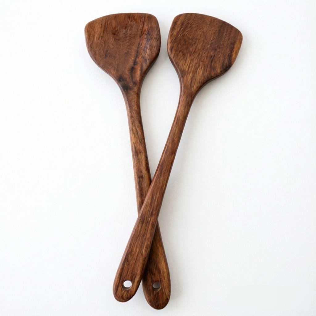 Wenge 39cm Long-Handled Stir-Fry Wooden Spatula - Non-Stick Solid Wood Cooking Utensil