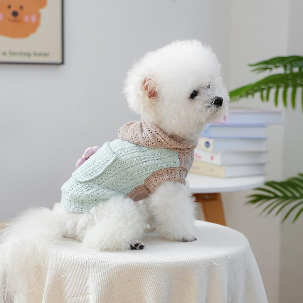 Two Legged Pet Knitted Hoodie Hollow Out Dog Pullover Fashion Dog Base Sweater  for Indoor Outdoor