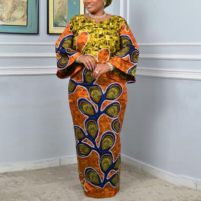 Women Casual Long Sleeve Floral Print Loose Long Dress Kaftan Robes