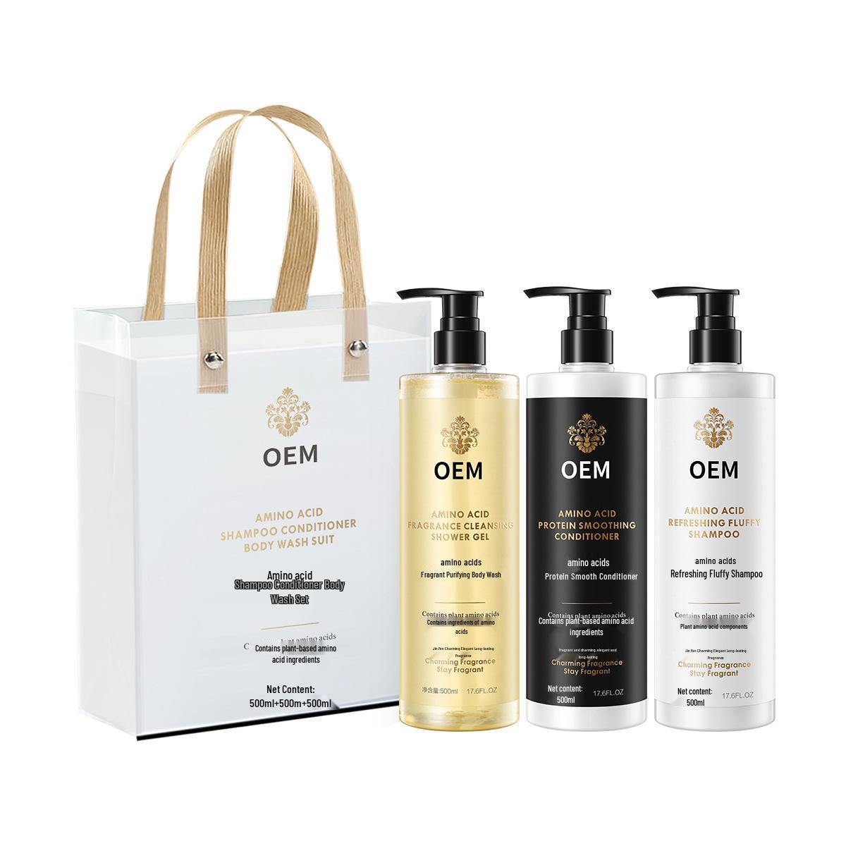 Custom Amino Acid Hair & Body Care Set: Shampoo, Shower Gel, Conditioner Gift Box