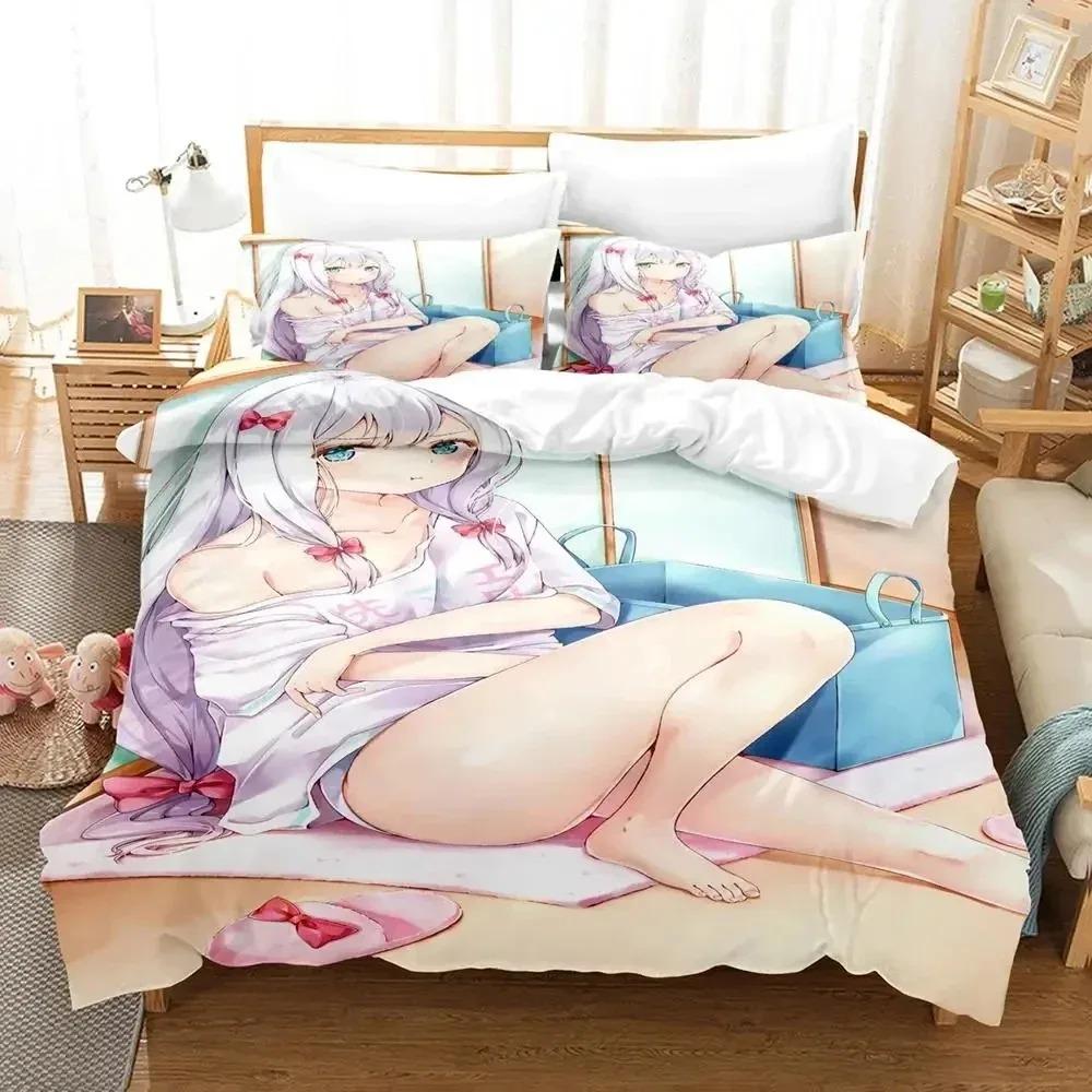 Anime Sagiri Izumi Eromanga Sensei Sängkläder Set Påslakan Sängset Quiltöverdrag Örngott Täcke king Queen Size Pojkar Vuxen