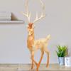 Elk Statue Figurine Animal Resin Figure Desktop Fengshui Ornament Home Decor Deer Sculpture Heart