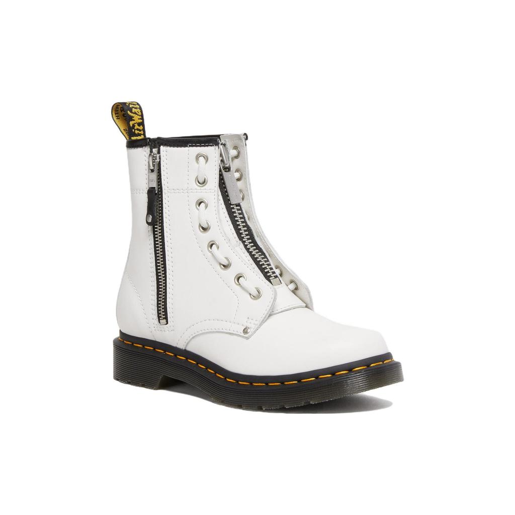 Dr. Martens 1460 Double Zip Leather Lace Up Boots 'White' Women's 27624100