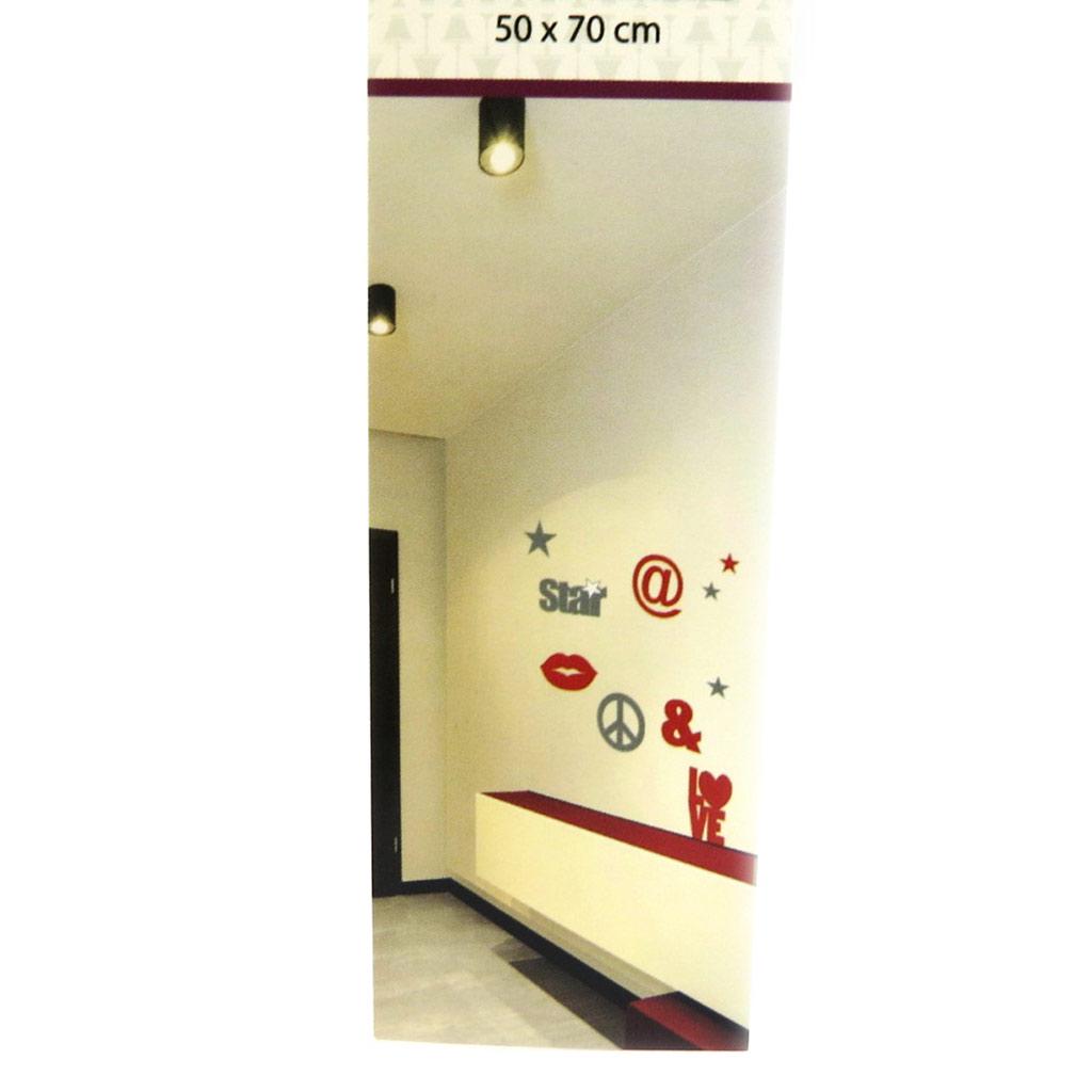 Les Trésors De Lily [L4984] - Planche de stickers 'Star & Love' gris rouge (50x70 cm)