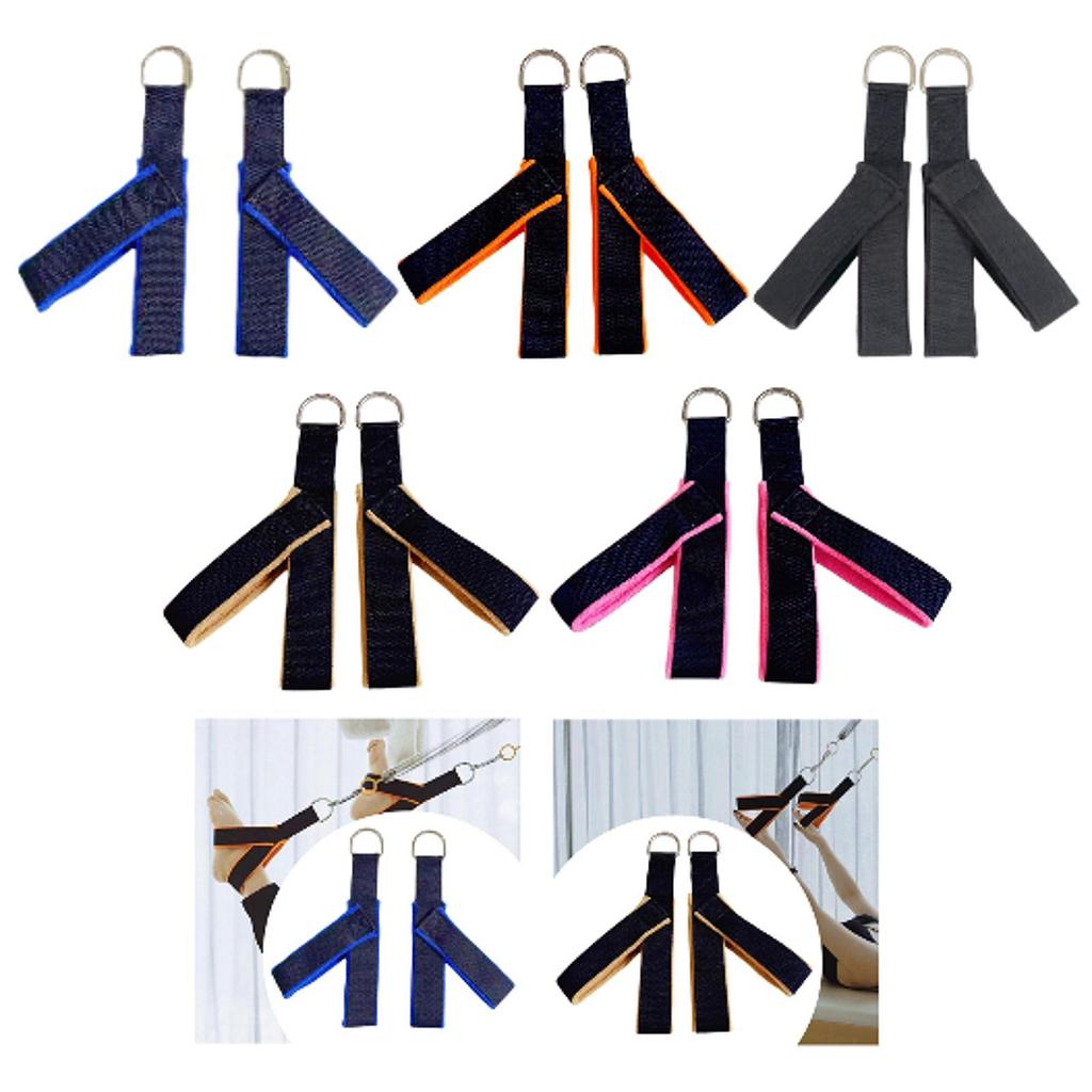 2Pcs Pilates Straps Reformer Straps D Ring Core Waist Back Leg Y Loops Fitness Straps Yoga Straps for Exercise Men Home Women