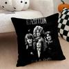 Band Lled Zzeppelin Cushion Cover Natural Linen Double Sided Print  Throw Pillow Case for Sofa Couch Home Decor