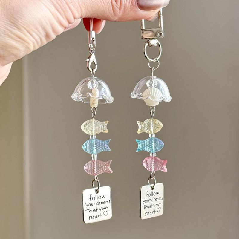 Creative Fish Wind Bell Phone Chain Bag Pendant Decorations Perfect for Enhancing Style in Daily Life and Special Event