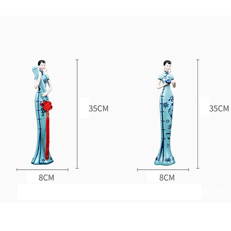 1pc Elegant Lady Figures Chinese Style Ceramic Figurine Home Ornaments Decor Woman Figurine Craft Tabletop Gifts New