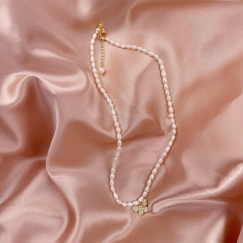 Натуральный Жемчуг Пресноводный Жемчуг Ожерелье Персонализированный Дизайн Супер Сказочный Бант Хвост Рыбы Подвеска Ожерелье Ключица Цепочка