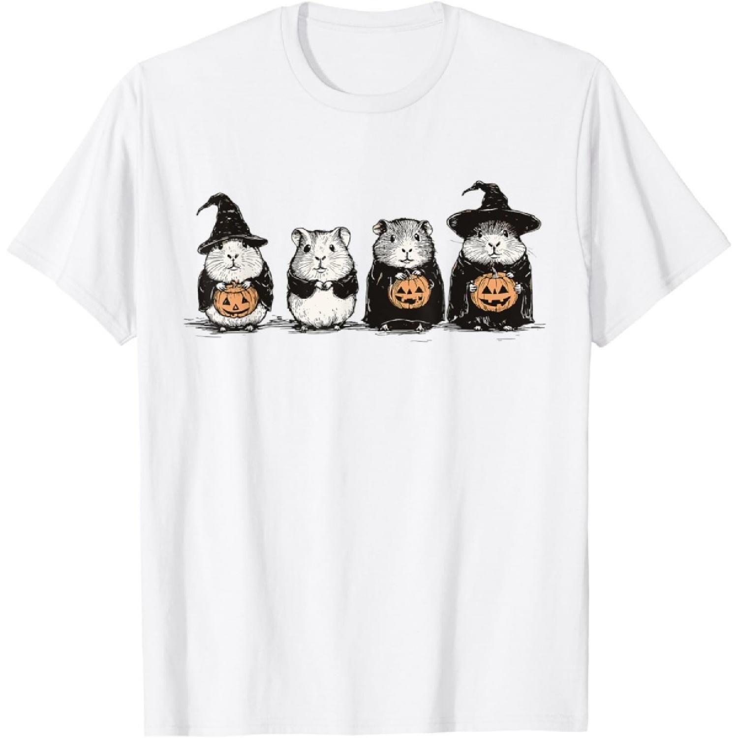 Cute Guinea Pig Halloween Guinea Pig Witch Hilarious Animal T-Shirt XXXXXL белый