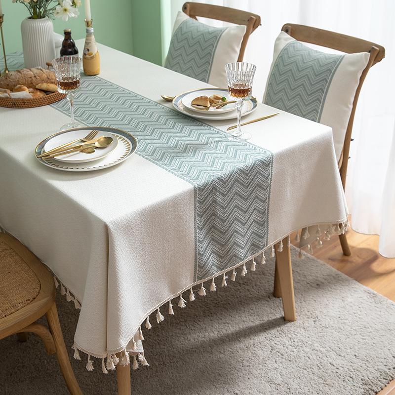 Modern Minimalist Jacquard Rectangular Tablecloth Luxury Fabric Dining Table Cover 90*90cm