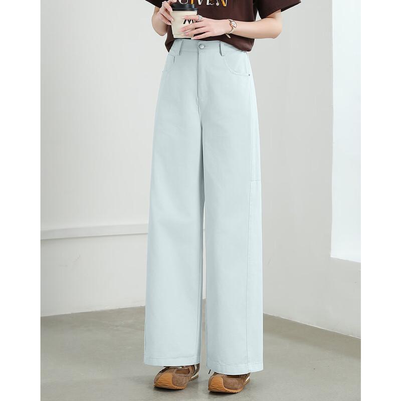 TERRE BLEUE Women's High-Waist Loose Straight-Leg Casual Pants