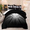 Black basketball quilt cover three-piece set 3D ball sports theme down quilt cover Europe and America