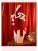 Festive Little Red Riding Hood Plush Jumpsuit - Sexy Christmas Gift Set C1034