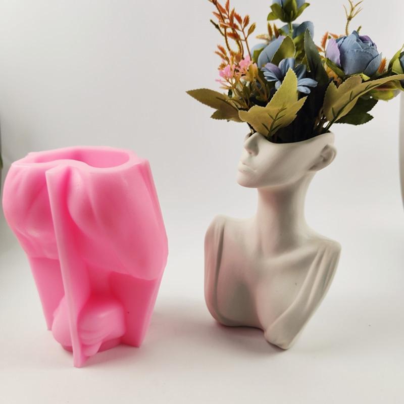 3D Resin Plaster Cement Concrete Flower Pot Mould Creative Abstract Human Body Molds Silicone Mold DIY Casting Mold