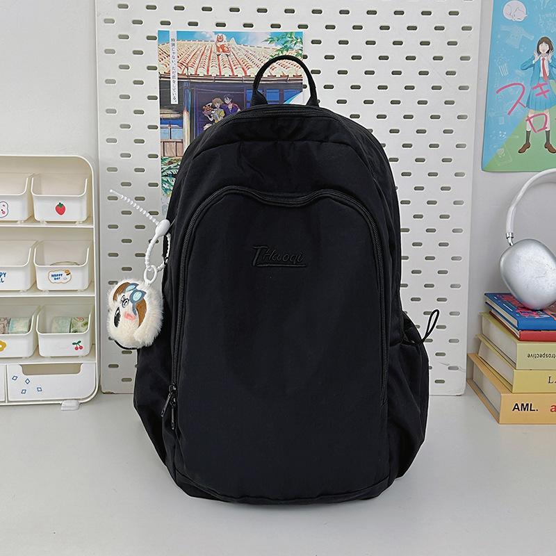 Korean version ins style solid color small fresh schoolbag women, junior high school girls, high school students backpack light travel backpack