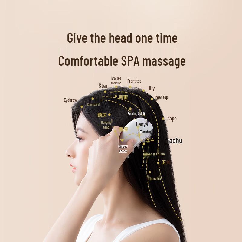 Ke Ai Yuan Su Kleiner Mond Jade Kopfmassagegerät CN-Stecker (Adapter enthalten)