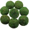 Large Decorative Moss Balls, 8 Pcs 3.5" Green Dried Moss Spheres Ball, Greenery Balls Faux Mossy Globes, Moss Decor Balls for Bowls Filler, Wedding