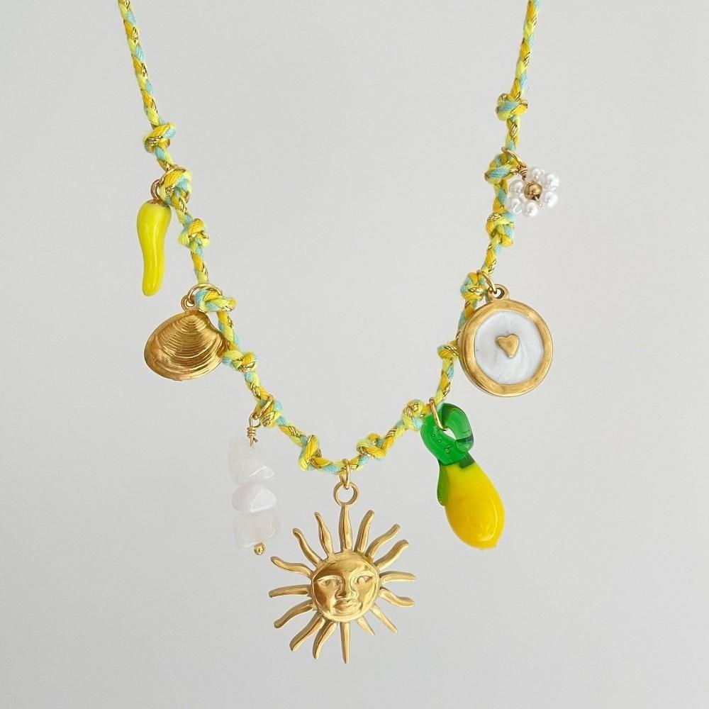 Turtle Knotting Rope Chain Necklace Boho Charm Pearl Pendant Necklace Conch Shell Necklace  Gifts