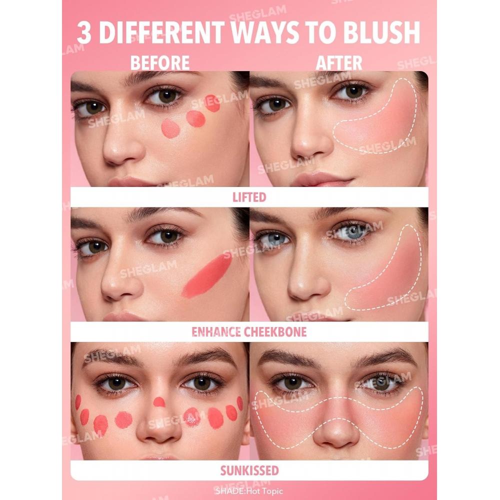 Sheglam Seagram Color Bloom Cheek Liquid Blush Matte Makeup Texture Cutie Pie Cutie Pie