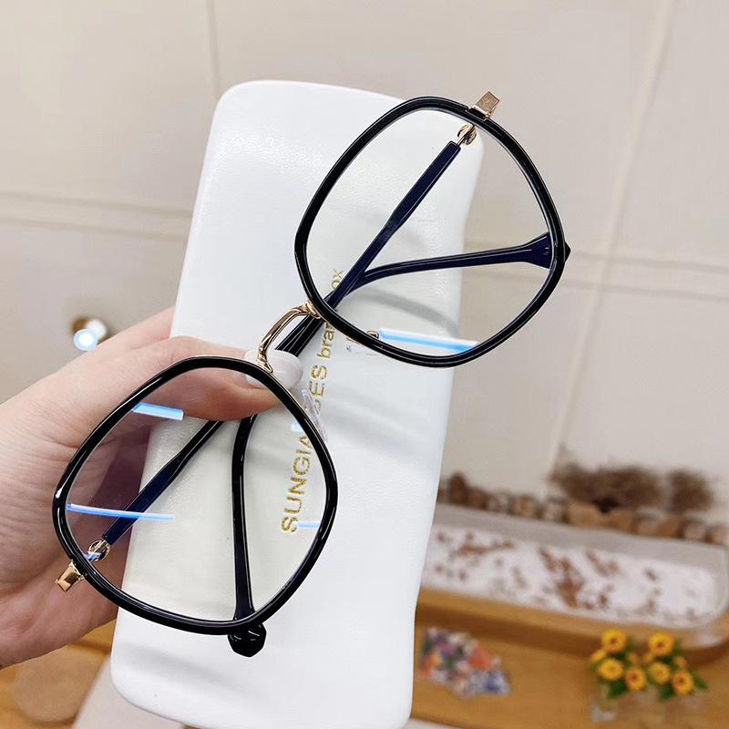 Anti Blue Light Myopia Glasses Women Clear Green Irregular Big Frame Computer Eyeglasses Elegant Female Prescription Glasses -2