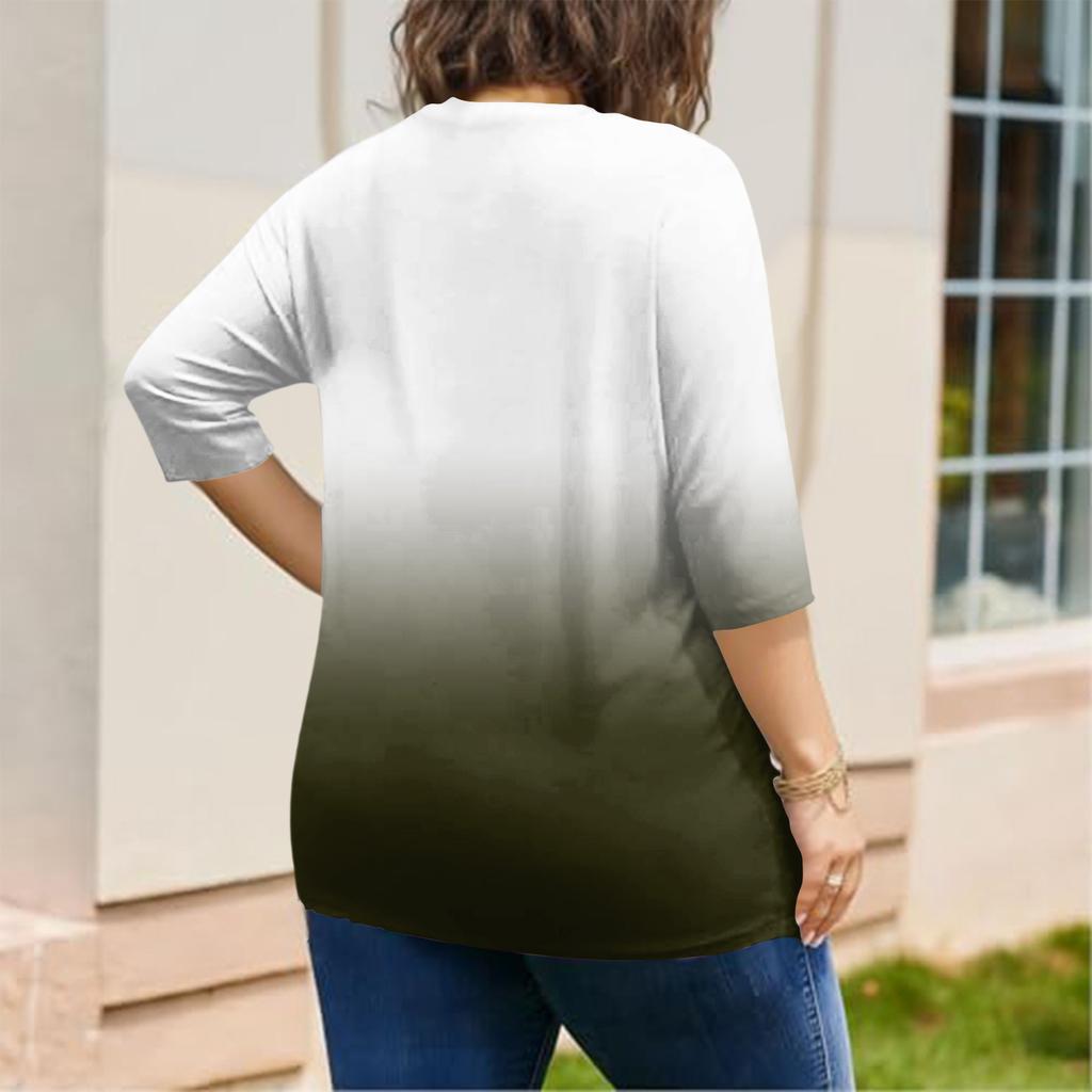 Blusa Estampada de Manga Corta de Moda para Mujer Tallas Grandes para un Look Elegante de Oficina y Casual