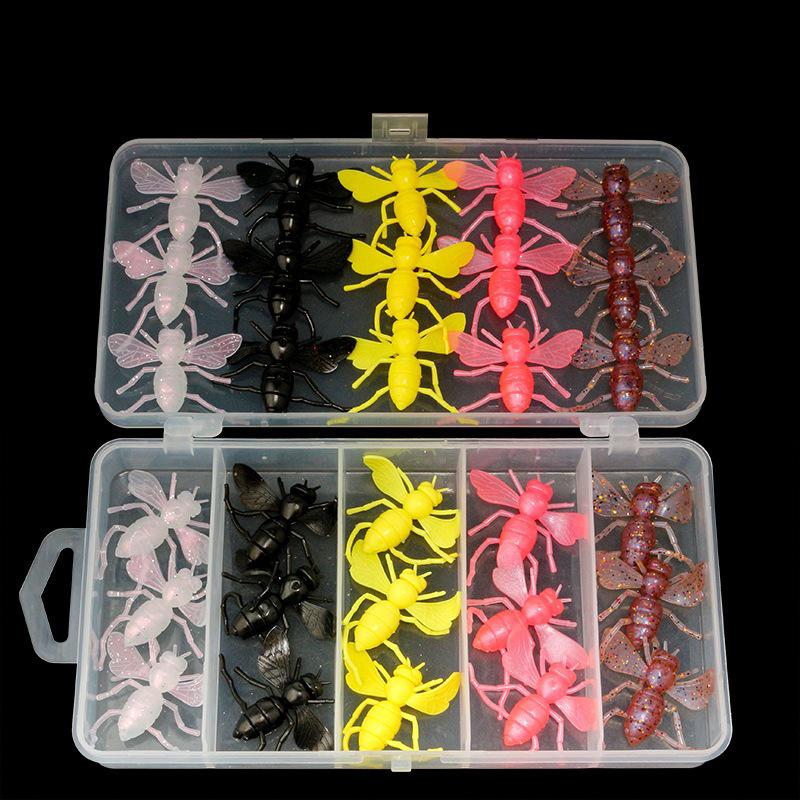 30-Piece Butterfly Bee Bionic Soft Lure Tackle Box Set