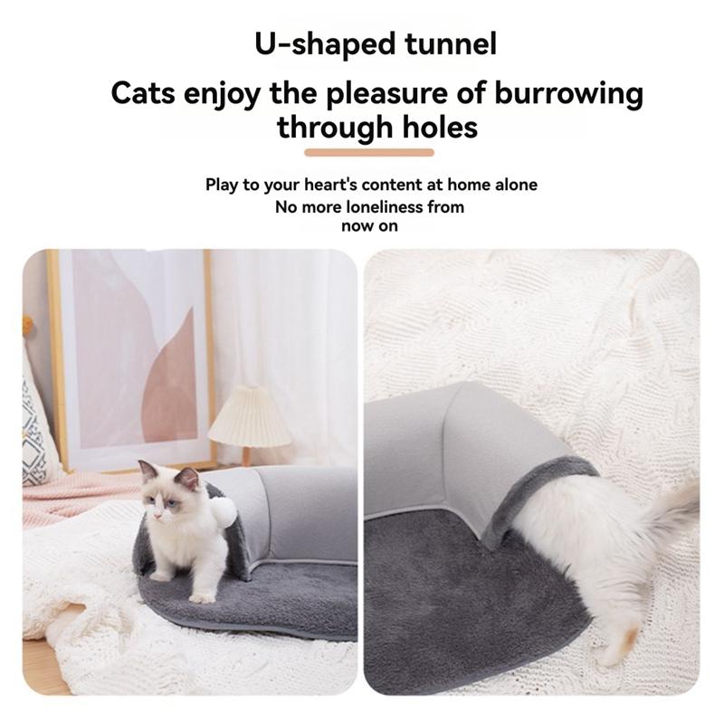 M-Modern-Cat Tunnel Multi-Purpose Mat Autumn& Winter Cat Bed Runway And Pet Supplies B