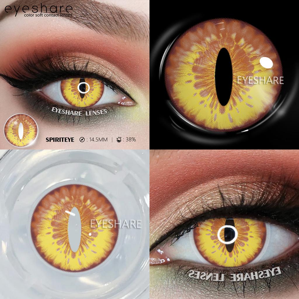Eyeshare 2 Stück Cosplay Farbige Kontaktlinsen Anime Kontaktlinsen Blaue Augenlinsen Jährlich Verrücktes Halloween Make-up Farbige Linse