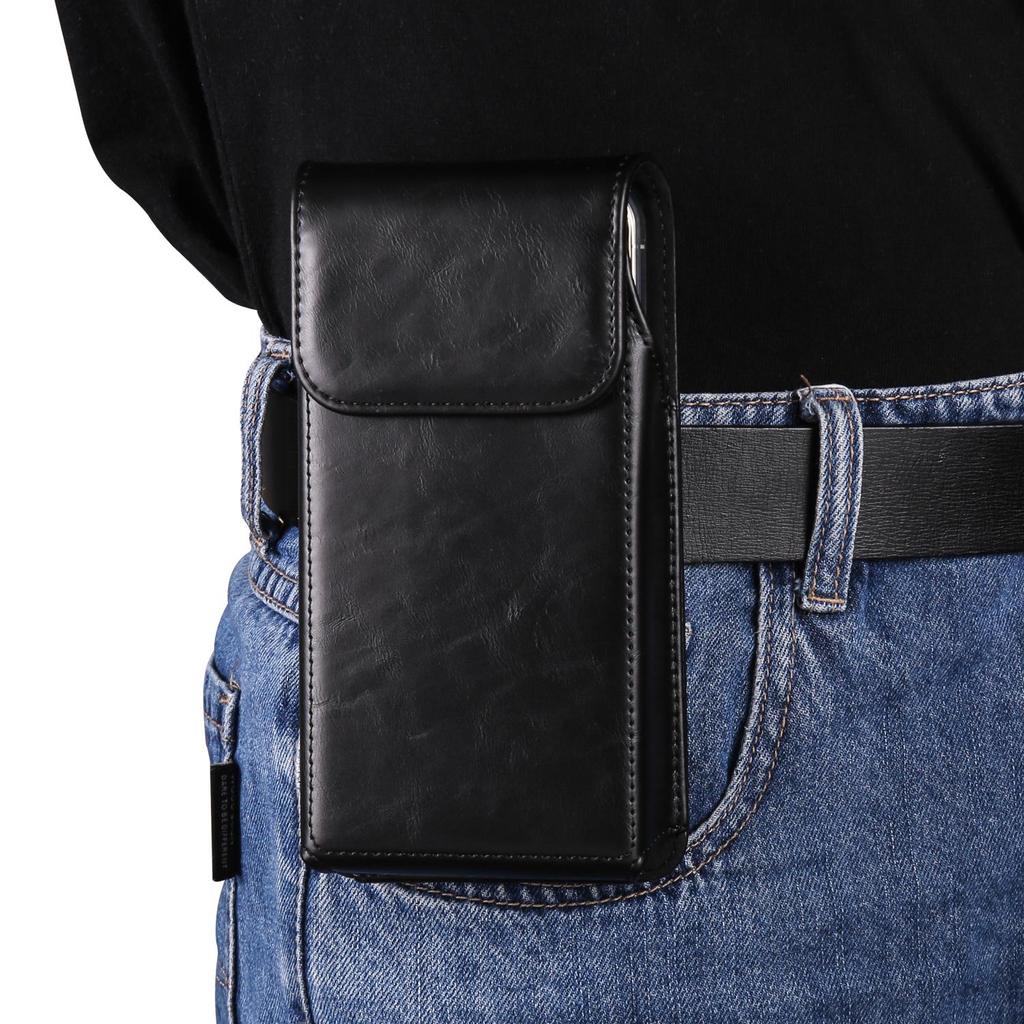 Pouzdro na telefon s klipem na opasek z hovězí kůže Pánské pouzdro do pasu pro iPhone 16 15 Pro Samsung Galaxy S24 S23 S22 Plus Xiaomi Redmi Note 13 12 Oppo pouzdro na pouzdro