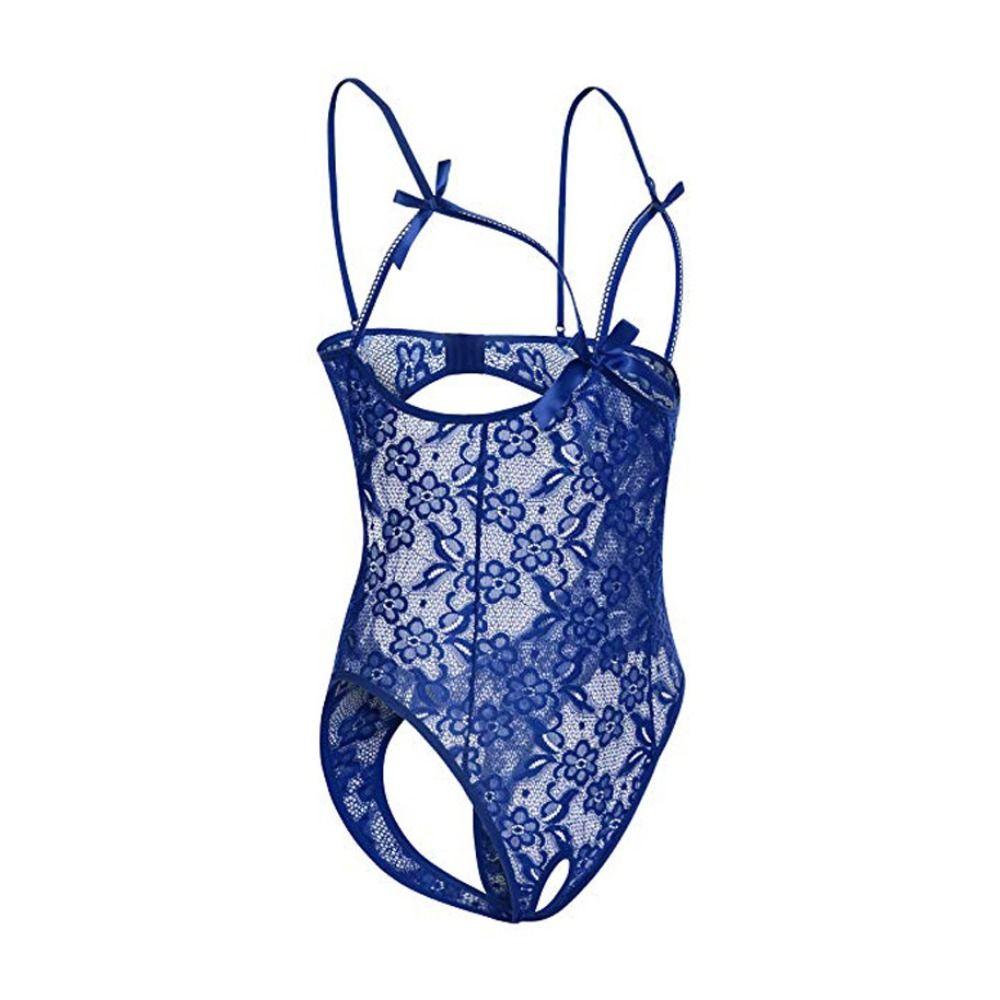 Open Crotch Lace Bow Bodysuit Mesh Hollow Lace Sling Nightwear Sweet Women Underwear  Gifts
