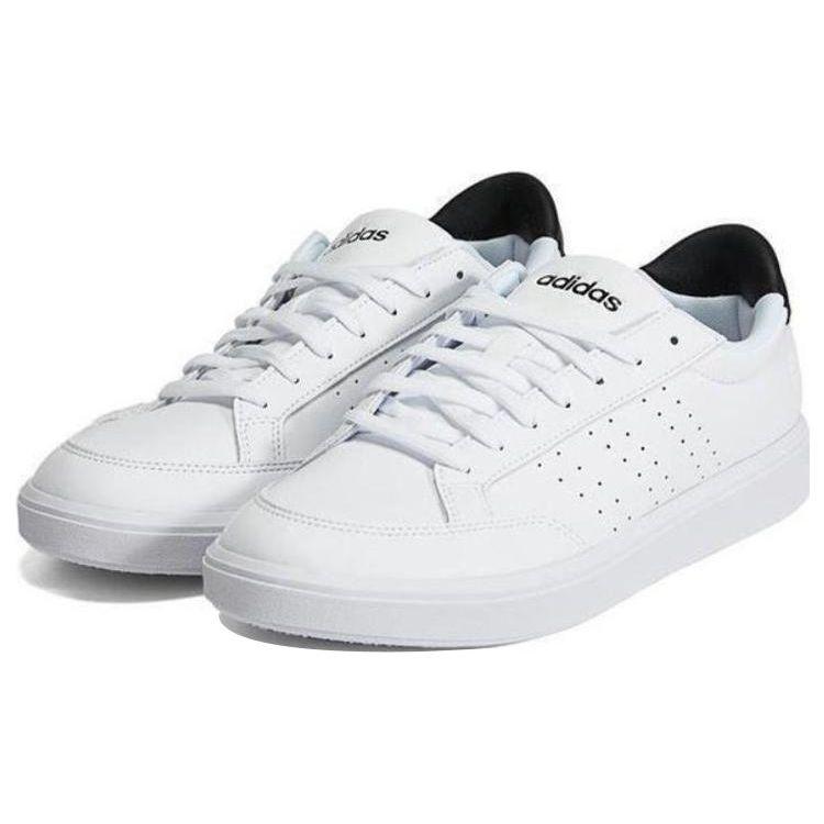 Adidas Neo Nova Court Leather Slip Resistant Durable Breathable Low Top Skate Shoes Men Sneakers White Black H06238