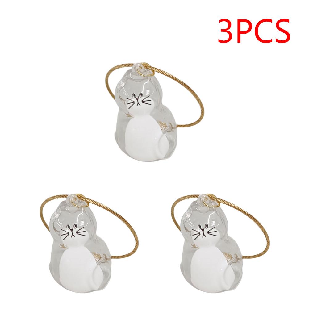 

Small Ornaments Cat Fur Storage Pendant Transparent Container Handmade Design Stylish Keychain Cute Cat Shaped DIY Accessories
