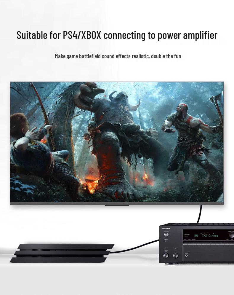 Toslink Optical Audio Cable: SPDIF Connection for TV, Soundbar, Amplifier, Projector.