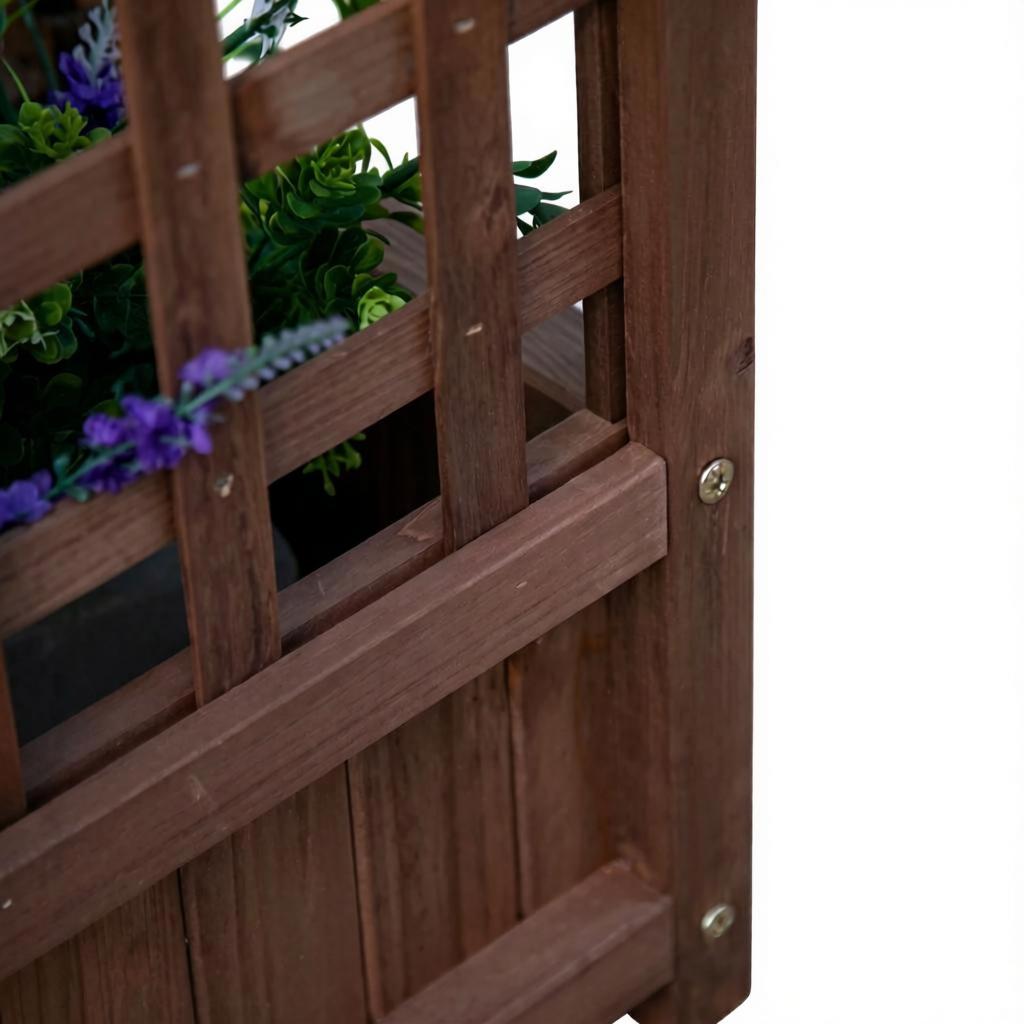 Planter Box with Trellis, Raised Bed with Lattice Back Panel, Stylish Plant Stand, Elegant Planter with Lattice Structure (only with planter box)
