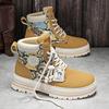 Martin Boots Personalized Straw British Leather Shoes High-top Wolf Boots Interpretation Shoes