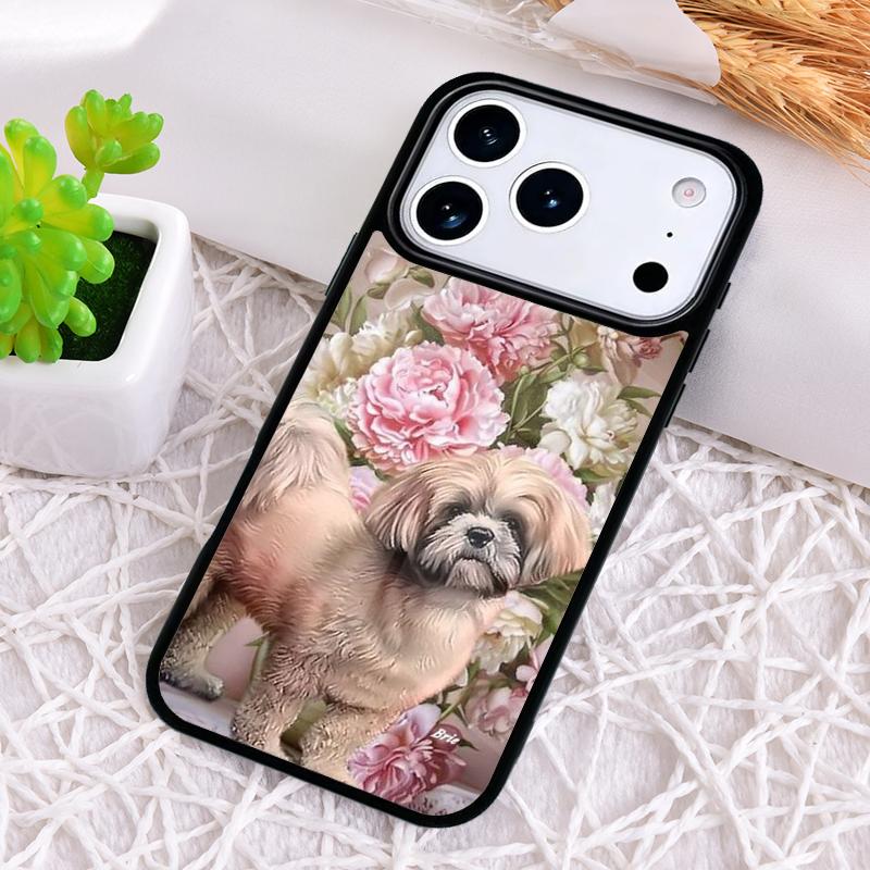 Cartoon Shih Tzu Dog Soft Phone Case for iPhone 17 Air 16 15 11 12 14 13 Pro Max Shockproof Cover
