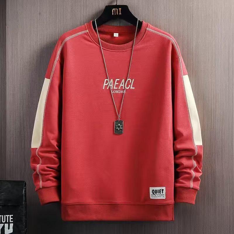 

Мужской модный корейский свитер с круглым вырезом и принтом - весна/осень, длинный рукав XL