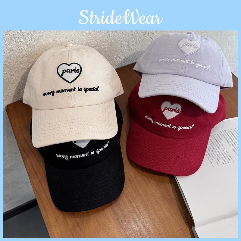 Letter Embroidery Heart Women Baseball Cap With Curved Brim For Casual Outings