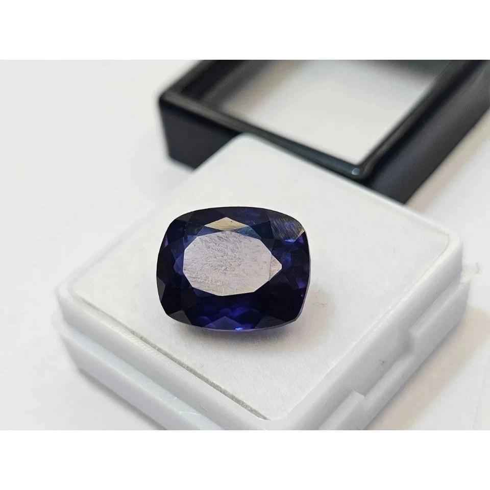 Blue Tanzanite & Stud Making 12+ Ct Cushion Cut Certified Fabulous Gemstone