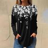 Autumn Women Long Sleeve Oversized T Shirt O Neck Print Tops Ladies Clothing