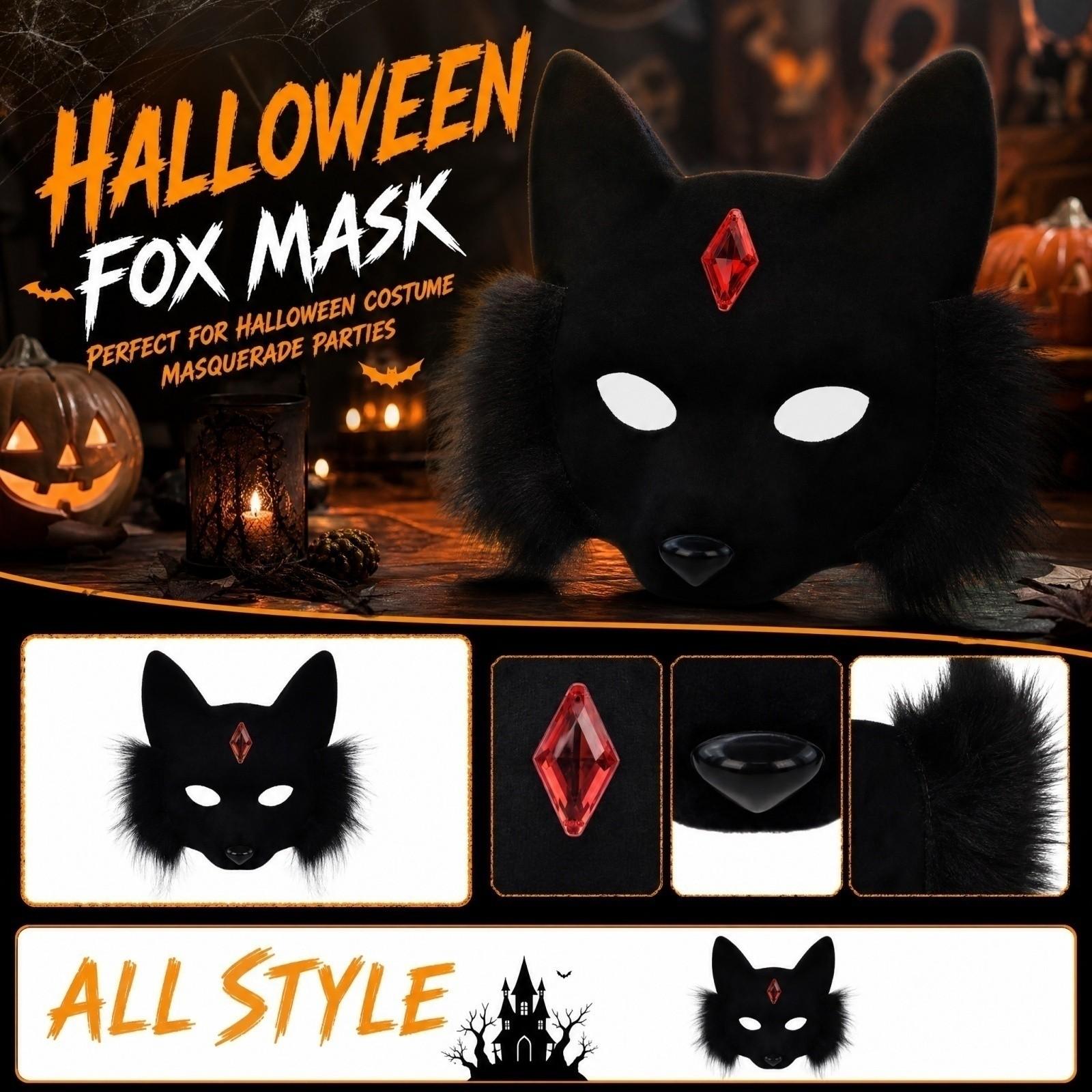 Half Face for Halloween Costume Party Cosplay Accessories One Size