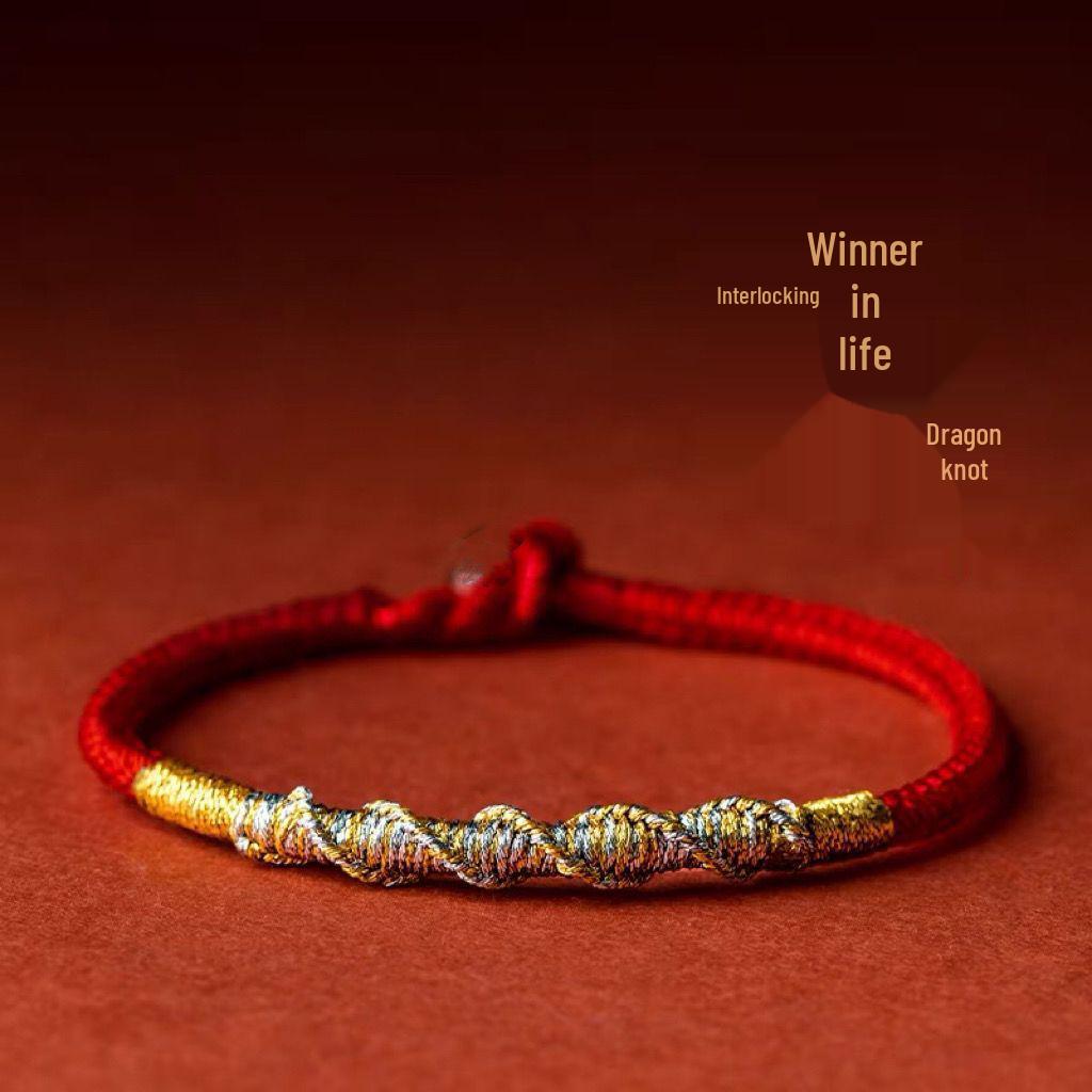 King Kong Knot Red Rope Bracelet: Handmade Woven Benmingnian Bracelet, Simple & Couple Style, Good Luck Charm.