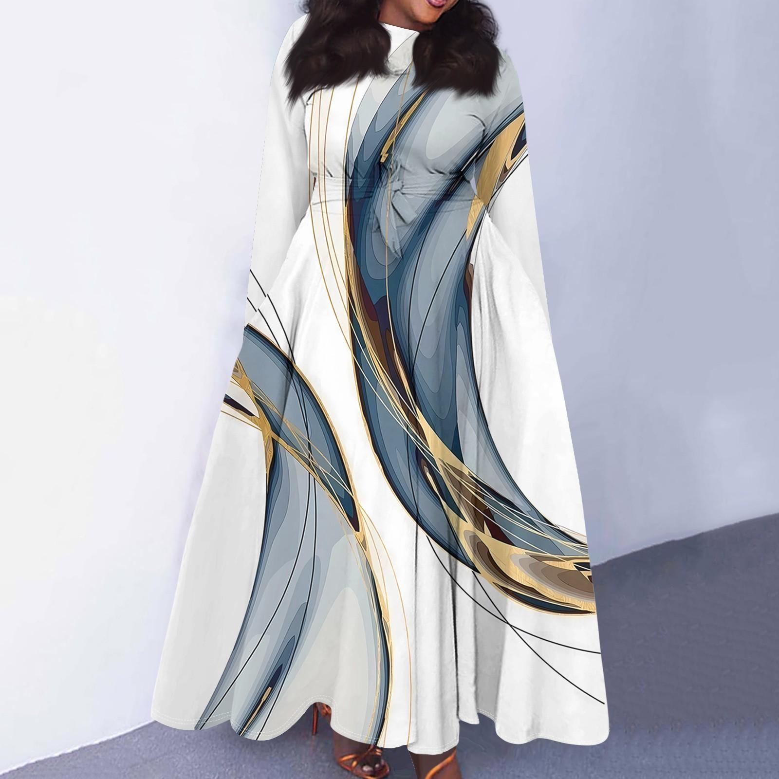 

Женское повседневное модное платье большого размера с круглым вырезом и длинными рукавами с карманами и бретелями XL серебряный