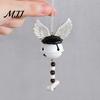 Outdoor Halloween Decoration Jingle Bell Ornament, Gothic Bull Skull/Angel Wings Hanging for Tree, Party Home Decor Decorative