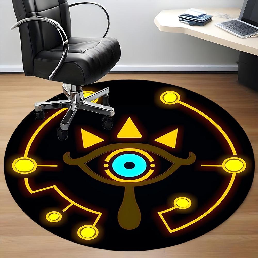 1pc Legend Zelda Symbol Office Round Area Rug, Under Office Chairs Bedroom Living Room Home Decor, Room Decoa1016239
